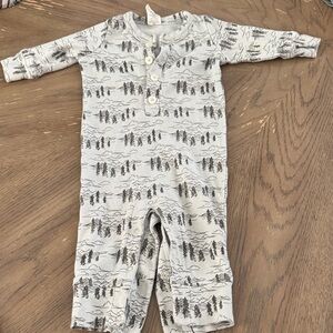 kate quinn Grey Forest Print Footie One-Piece